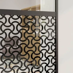 vidaXL Puerta de Vidrio Calado Negro 90 x 2 x 205 cm Aluminio Clearance