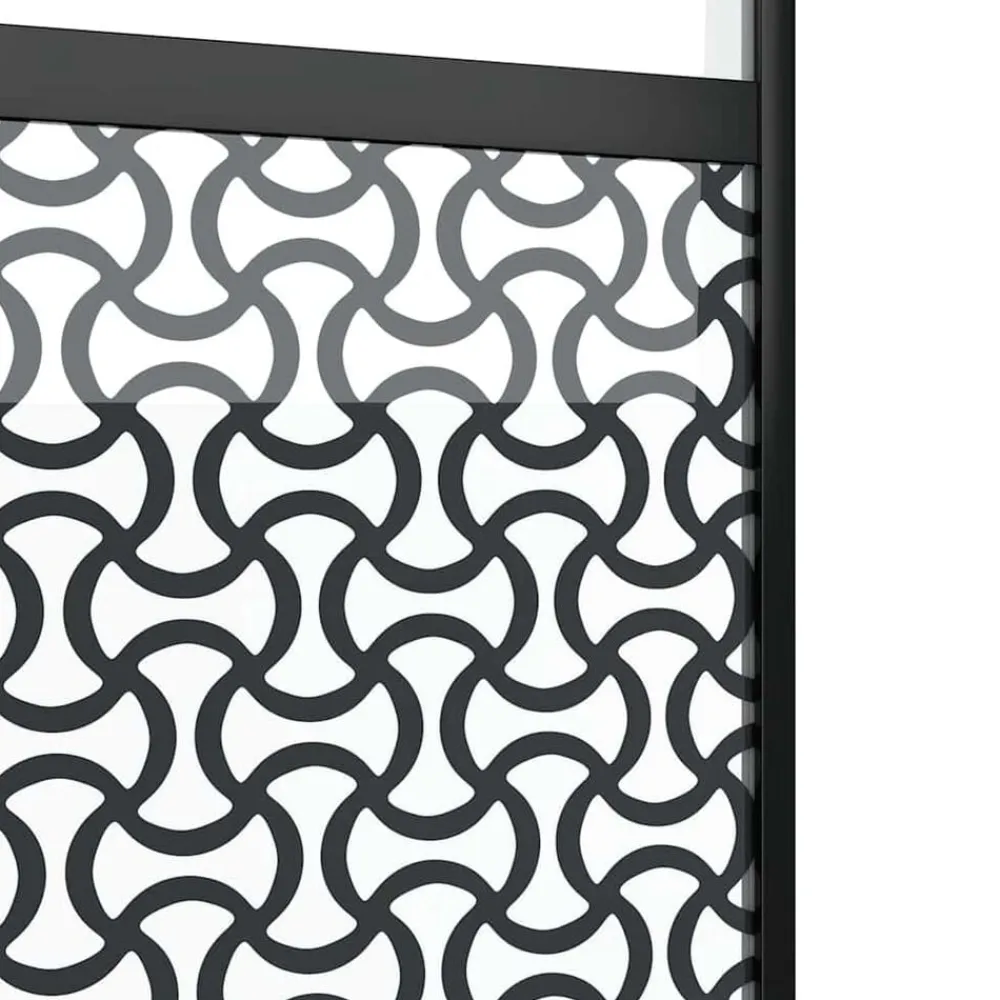 vidaXL Puerta de Vidrio Calado Negro 90 x 2 x 205 cm Aluminio Clearance