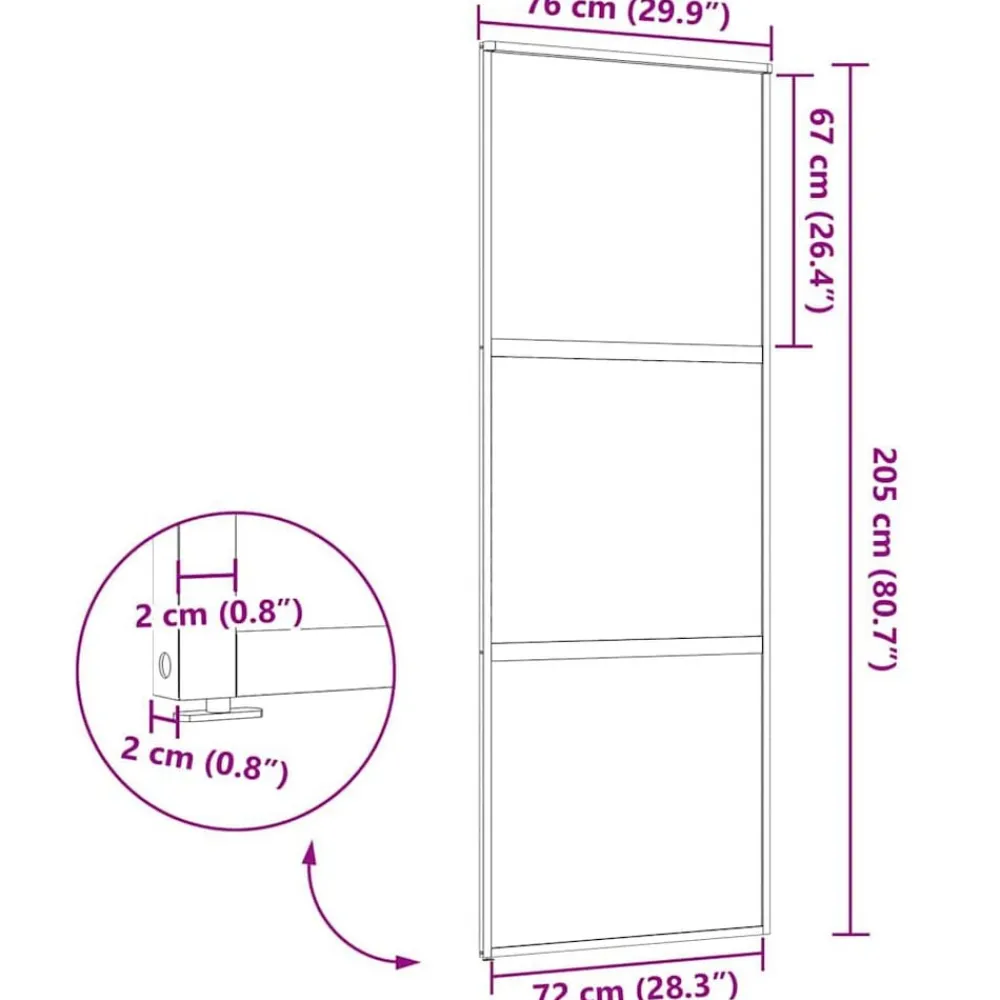 vidaXL Puerta de Vidrio Calado Negro 90 x 2 x 205 cm Aluminio Clearance