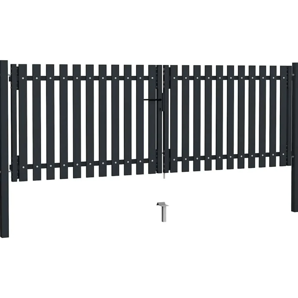 vidaXL Puerta doble de acero para valla 300 x 75 cm antracita Sale