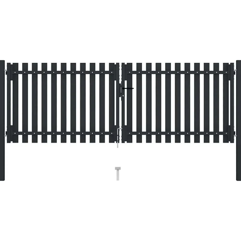 vidaXL Puerta doble de acero para valla 300 x 75 cm antracita Sale