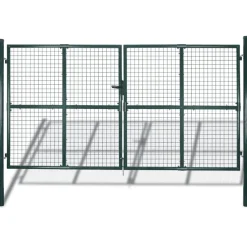 vidaXL Vallas De Jardín-Puerta doble para valla de 300x150 cm acero con recubrimiento en polvo