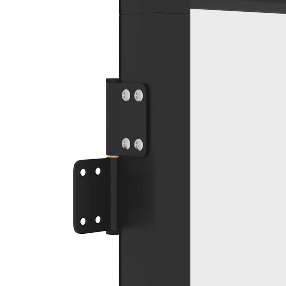 vidaXL Materiales De Construcción-Puerta interior delgada negra vidrio y aluminio 76x201,5 cm