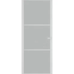 vidaXL Puerta interior de vidrio y aluminio blanco mate 83x201,5 cm Blanco y escarcha