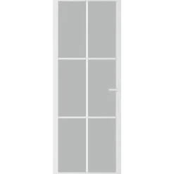 vidaXL Puerta interior de vidrio y aluminio blanco mate 76x201,5 cm Blanco y escarcha Online