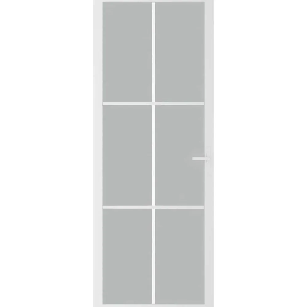 vidaXL Puerta interior de vidrio y aluminio blanco mate 76x201,5 cm Blanco y escarcha Online