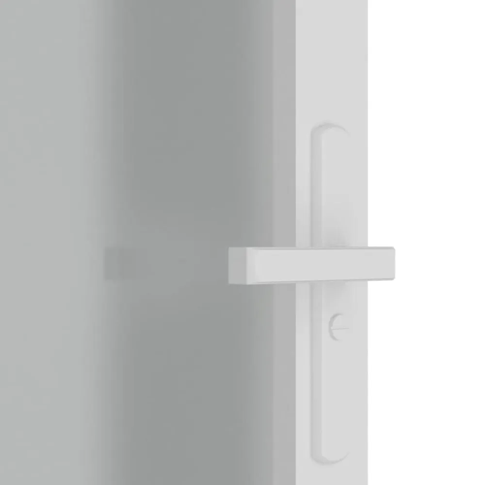 vidaXL Puerta interior de vidrio y aluminio blanco mate 76x201,5 cm Blanco y escarcha Online