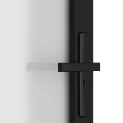 vidaXL Puerta interior de vidrio y aluminio negro mate 76x201,5 cm Negro y escarcha Clearance