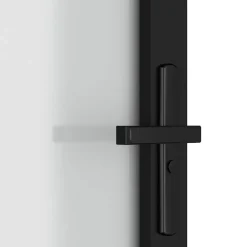 vidaXL Puerta interior de vidrio y aluminio negro mate 76x201,5 cm Negro y escarcha Hot