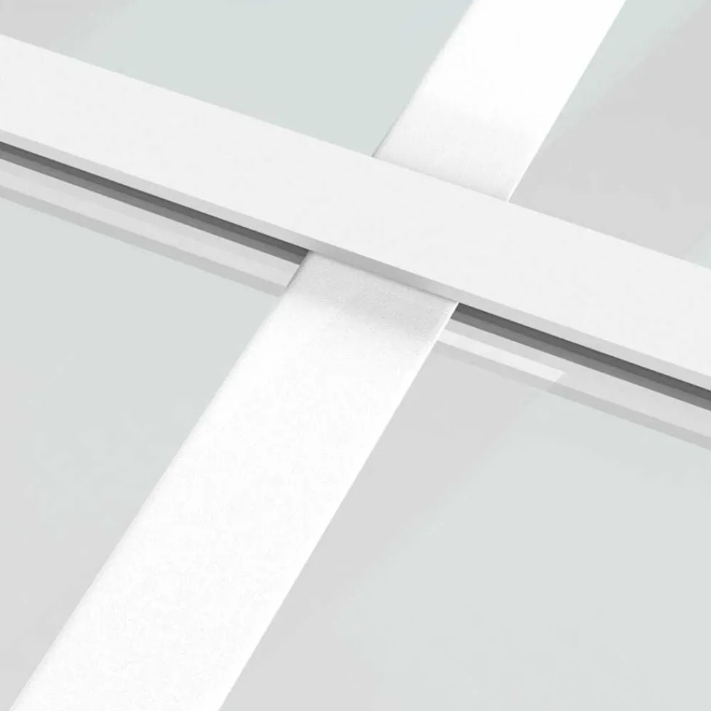 vidaXL Materiales De Construcción-Puerta interior vidrio EGS y aluminio blanco 83x201,5 cm