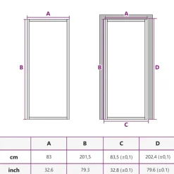 vidaXL Materiales De Construcción-Puerta interior vidrio EGS y aluminio blanco 83x201,5 cm