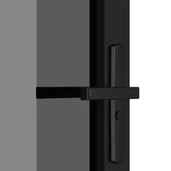 vidaXL Materiales De Construcción-Puerta interior vidrio EGS y aluminio negro 76x201,5 cm