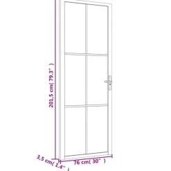 vidaXL Materiales De Construcción-Puerta interior vidrio EGS y aluminio negro 76x201,5 cm