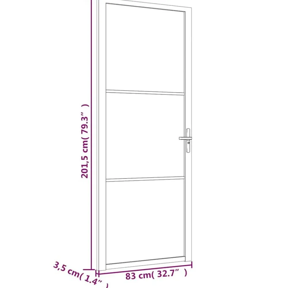 vidaXL Puerta interior vidrio EGS y aluminio blanco 83x201,5 cm Blanco y transparente oscuro Sale
