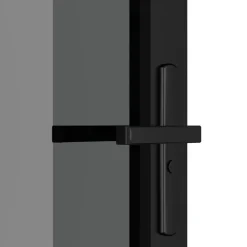 vidaXL Puerta interior vidrio EGS y aluminio negro 76x201,5 cm Negro y transparente oscuro Hot