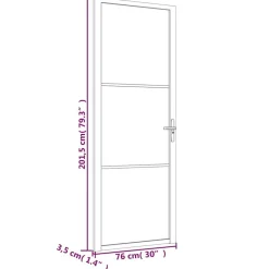 vidaXL Puerta interior vidrio EGS y aluminio negro 76x201,5 cm Negro y transparente oscuro Hot