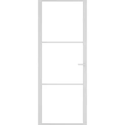 vidaXL Materiales De Construcción-Puerta interior vidrio EGS y aluminio blanco 76x201,5 cm