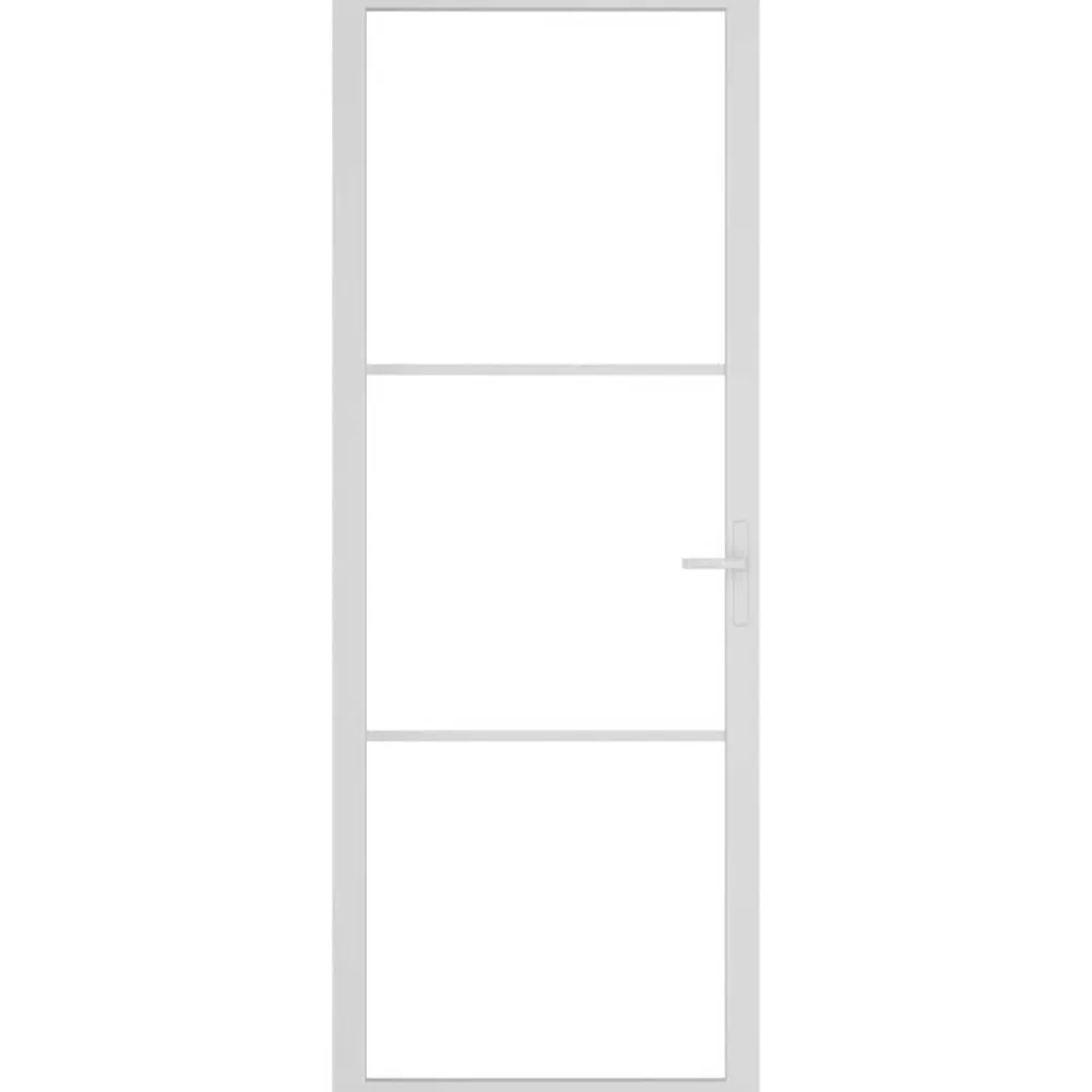 vidaXL Materiales De Construcción-Puerta interior vidrio EGS y aluminio blanco 76x201,5 cm