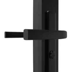 vidaXL Puerta interior vidrio ESG y aluminio negro 76x201,5 cm Negro y transparente Online