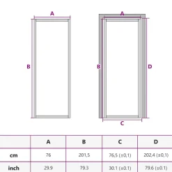 vidaXL Puerta interior vidrio ESG y aluminio negro 76x201,5 cm Negro y transparente Online