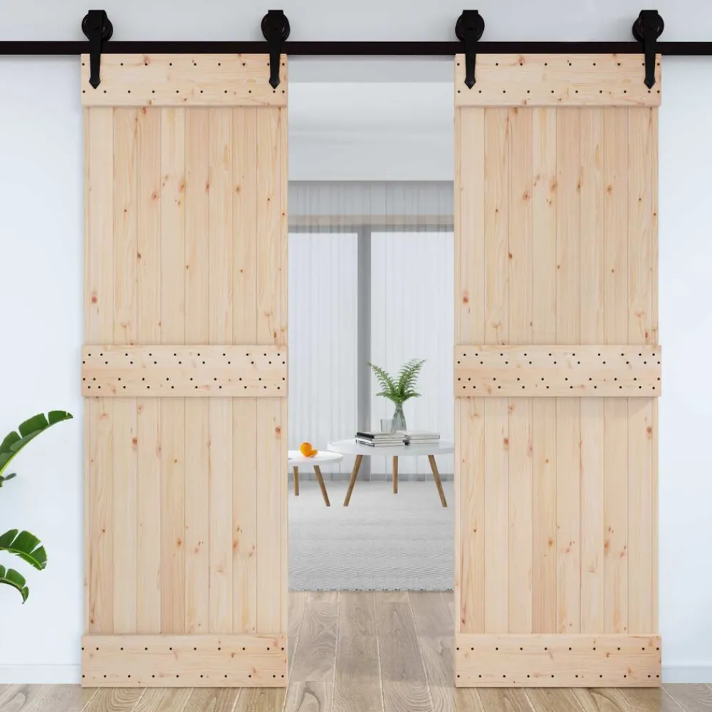 vidaXL Puerta NARVIK 70 x 210 cm Madera de Pino Sólido Natural Outlet