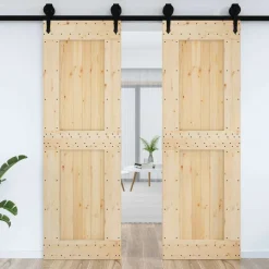 vidaXL Puerta NARVIK 70 x 210 cm Madera de Pino Sólido Natural
