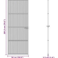vidaXL Puerta para el Hogar 76 x 201,5 x 3,5 cm Negra y estriada Discount