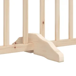vidaXL Puerta para perros plegable 9 paneles madera de álamo 450 cm Natural Sale
