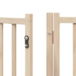 vidaXL Puerta para perros plegable 9 paneles madera de álamo 450 cm Natural Sale