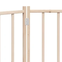 vidaXL Puerta para perros plegable 3 paneles madera de abeto 150 cm Natural Sale