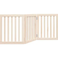 vidaXL Productos Para Mascotas-Puerta para perros plegable de 3 paneles, 150 cm, madera de álamo
