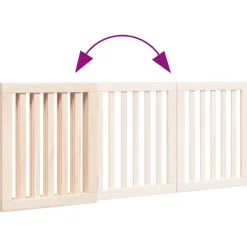 vidaXL Productos Para Mascotas-Puerta para perros plegable de 3 paneles, 150 cm, madera de álamo