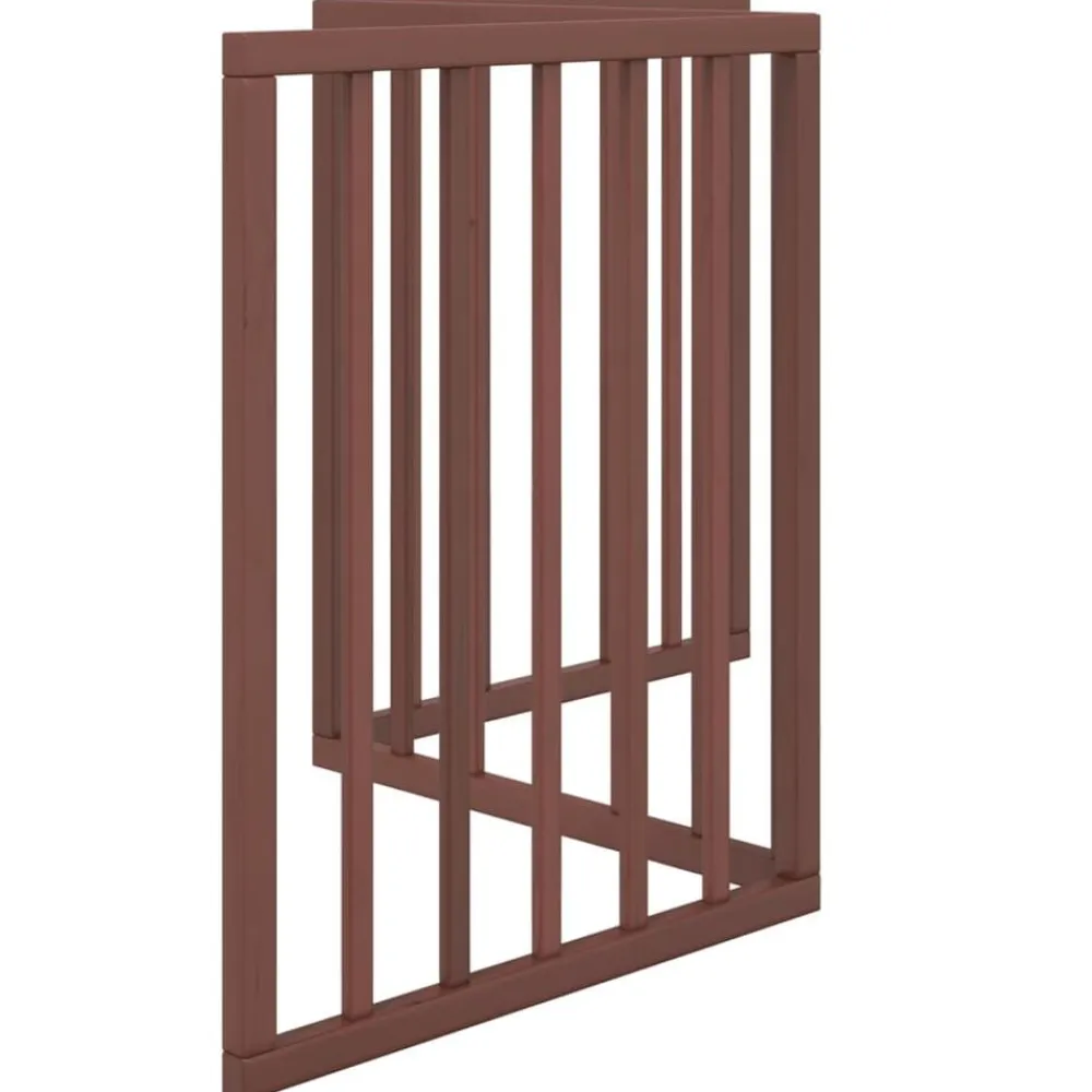 vidaXL Productos Para Mascotas-Puerta para perros plegable 3 paneles madera álamo marrón 150cm