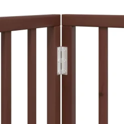 vidaXL Productos Para Mascotas-Puerta para perros plegable 3 paneles madera álamo marrón 150cm