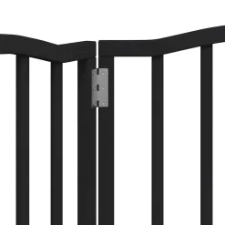 vidaXL Puerta para perros plegable 3 paneles madera álamo negra 150 cm Negro Clearance