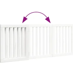 vidaXL Puerta para perros plegable 3 paneles madera álamo blanca 150cm Blanco