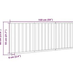 vidaXL Puerta para perros plegable de 3 paneles, 150 cm, madera de álamo Natural