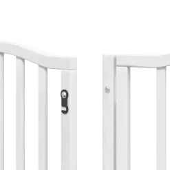 vidaXL Productos Para Mascotas-Puerta para perros plegable 9 paneles madera álamo blanca 450cm