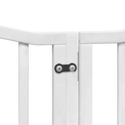 vidaXL Productos Para Mascotas-Puerta para perros plegable 9 paneles madera álamo blanca 450cm