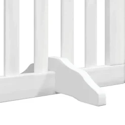 vidaXL Puerta para perros plegable 9 paneles madera álamo blanca 450cm Blanco Outlet