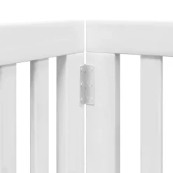vidaXL Puerta para perros plegable 9 paneles madera álamo blanca 450cm Blanco Outlet