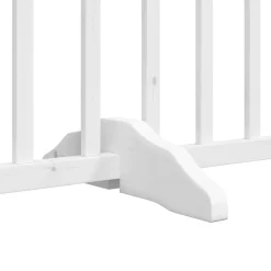vidaXL Puerta para perros plegable 9 paneles madera álamo blanca 450cm Blanco Outlet