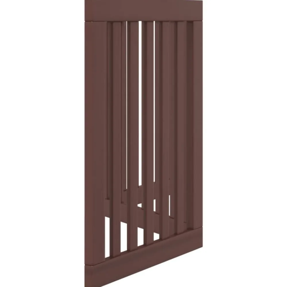 vidaXL Puerta para perros plegable 3 paneles madera álamo marrón 150cm Marrón Outlet