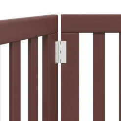 vidaXL Puerta para perros plegable 3 paneles madera álamo marrón 150cm Marrón Outlet