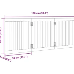 vidaXL Puerta para perros plegable 3 paneles madera álamo marrón 150cm Marrón Outlet