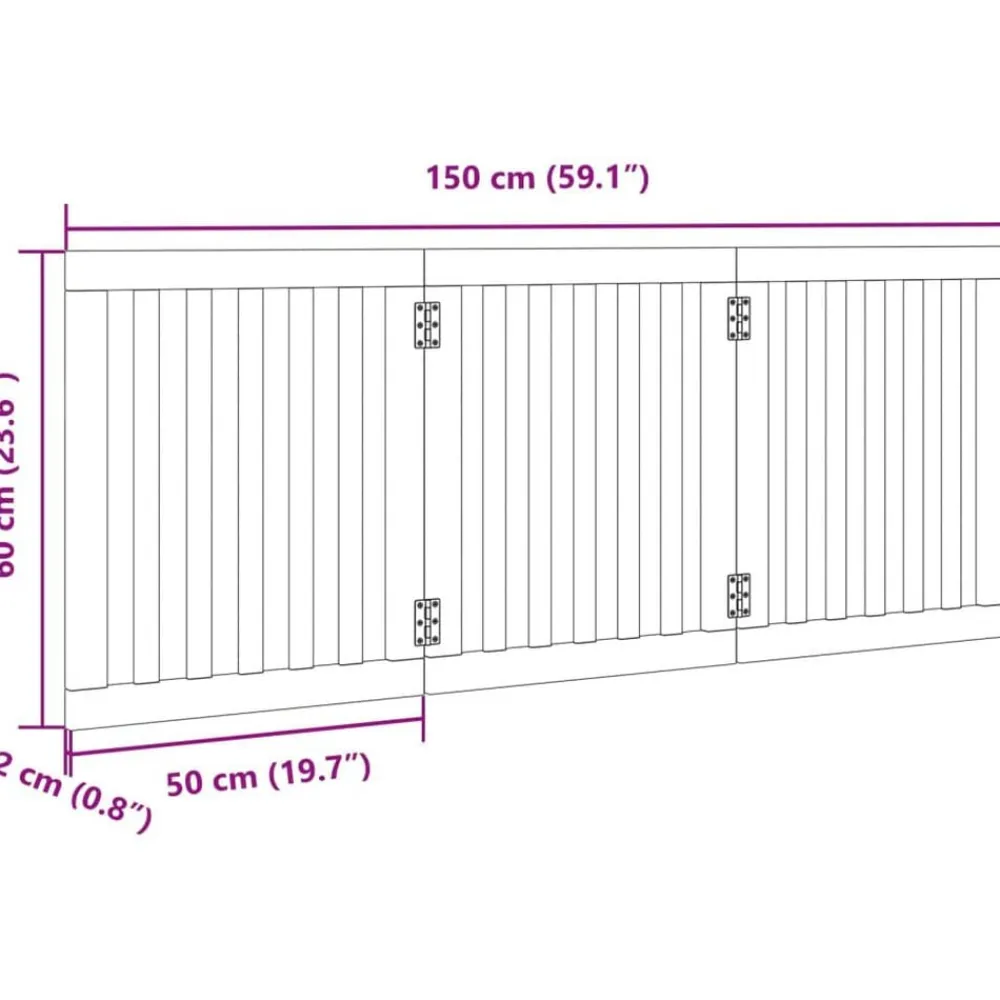 vidaXL Puerta para perros plegable 3 paneles madera álamo marrón 150cm Marrón Outlet