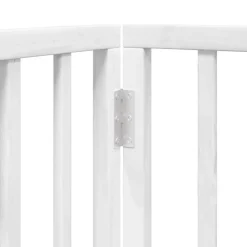 vidaXL Puerta para perros plegable 3 paneles madera álamo blanca 150cm Blanco New