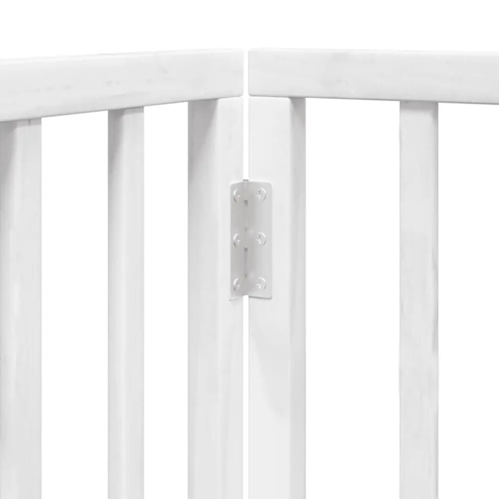 vidaXL Puerta para perros plegable 3 paneles madera álamo blanca 150cm Blanco New