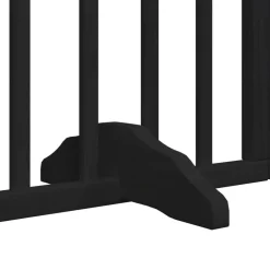 vidaXL Puerta para perros plegable 6 paneles madera álamo negra 300 cm Negro New