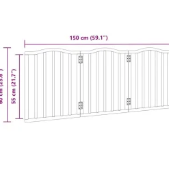 vidaXL Puerta para perros plegable 3 paneles álamo marrón roble 150 cm Marrón roble New